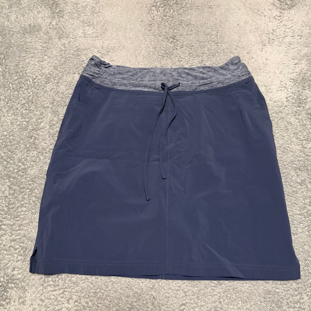 Duluth Trading Armachillo Cooling Skort Skirt Womens 10 Blue Pull On Drawstring